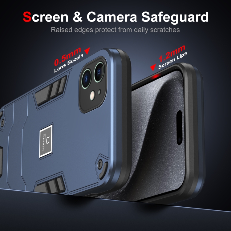 For iPhone 11 2 in 1 Shockproof Phone Case(Blue) For iPhone 11 2 in 1 Shockproof Phone Case(Blue)
