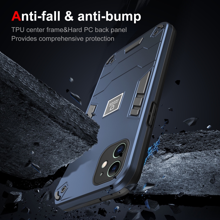 For iPhone 11 2 in 1 Shockproof Phone Case(Blue) For iPhone 11 2 in 1 Shockproof Phone Case(Blue)