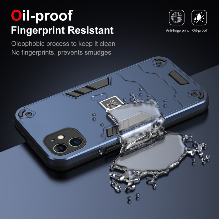 For iPhone 11 2 in 1 Shockproof Phone Case(Blue) For iPhone 11 2 in 1 Shockproof Phone Case(Blue)