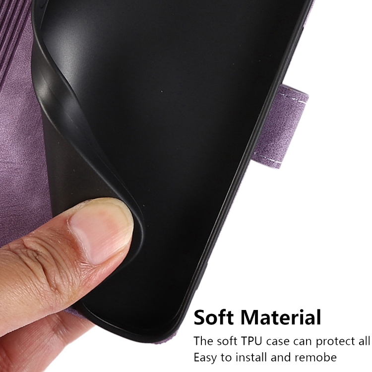 For Samsung Galaxy S22+ 5G Orchid Butterfly Embossed Leather Phone Case(Purple)
