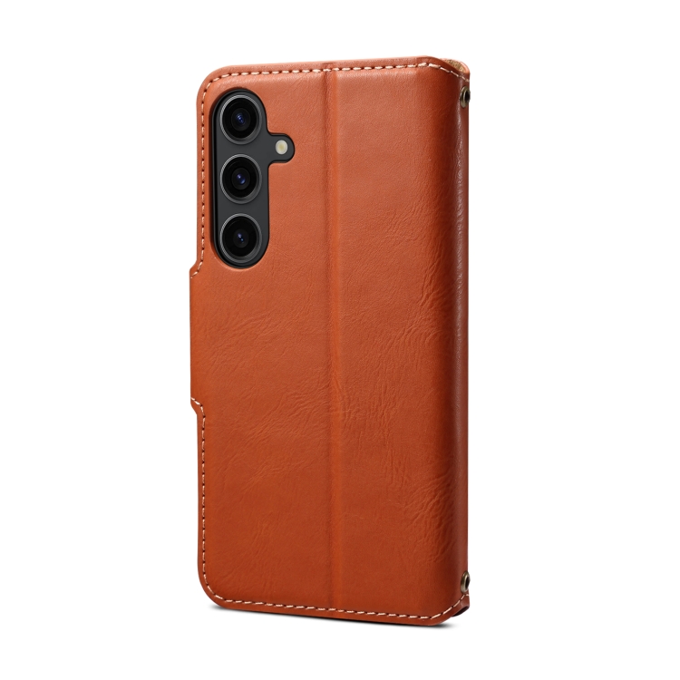 For Samsung Galaxy S23 5G Denior Cowhide Texture Wallet Style Leather Phone Case(Brown) For Samsung Galaxy S23 5G Denior Cowhide Texture Wallet Style Leather Phone Case(Brown)