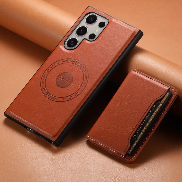 For Samsung Galaxy S23 Ultra 5G Denior Cowhide Texture Leather MagSafe Detachable Wallet Phone Case(Brown) For Samsung Galaxy S23 Ultra 5G Denior Cowhide Texture Leather MagSafe Detachable Wallet Phone Case(Brown)