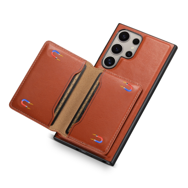 For Samsung Galaxy S23 Ultra 5G Denior Cowhide Texture Leather MagSafe Detachable Wallet Phone Case(Brown) For Samsung Galaxy S23 Ultra 5G Denior Cowhide Texture Leather MagSafe Detachable Wallet Phone Case(Brown)