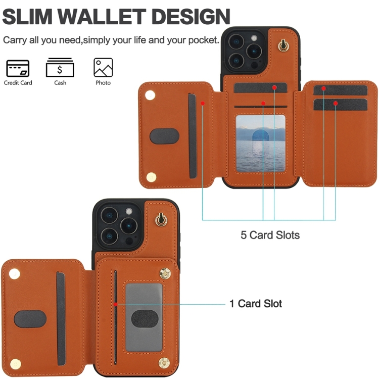 For iPhone 16 Pro YM006 Skin Feel Zipper Card Bag Phone Case with Dual Lanyard(Brown) For iPhone 16 Pro YM006 Skin Feel Zipper Card Bag Phone Case with Dual Lanyard(Brown)