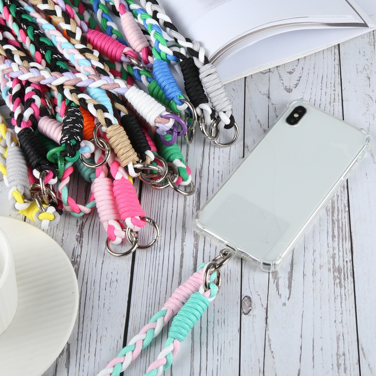 Universal Phone Three Strand Long Lanyard(Green White Orange) Universal Phone Three Strand Long Lanyard(Green White Orange)