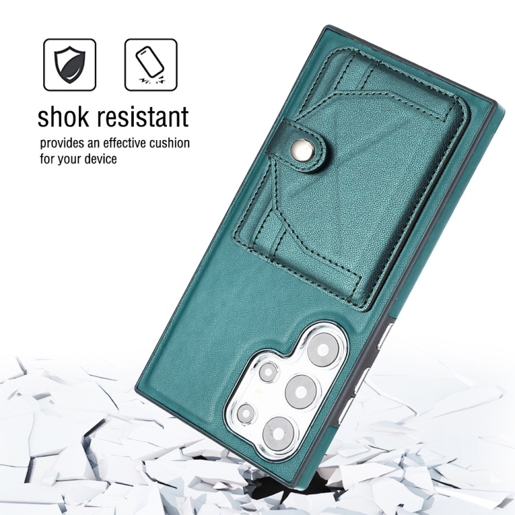 For Samsung Galaxy S24 Ultra 5G Shockproof Leather Phone Case with Card Holder(Green) For Samsung Galaxy S24 Ultra 5G Shockproof Leather Phone Case with Card Holder(Green)