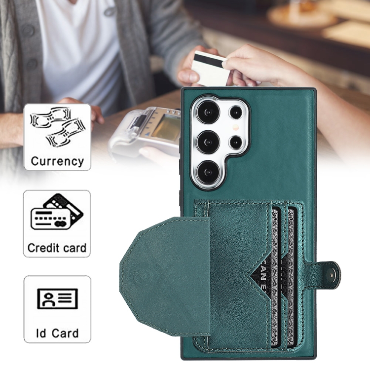 For Samsung Galaxy S24 Ultra 5G Shockproof Leather Phone Case with Card Holder(Green) For Samsung Galaxy S24 Ultra 5G Shockproof Leather Phone Case with Card Holder(Green)