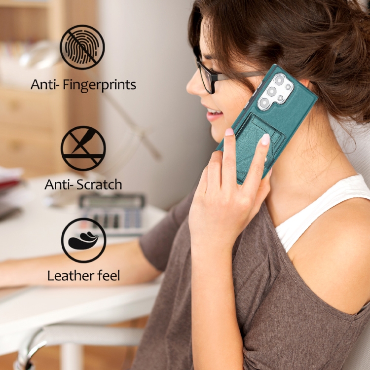 For Samsung Galaxy S24 Ultra 5G Shockproof Leather Phone Case with Card Holder(Green) For Samsung Galaxy S24 Ultra 5G Shockproof Leather Phone Case with Card Holder(Green)