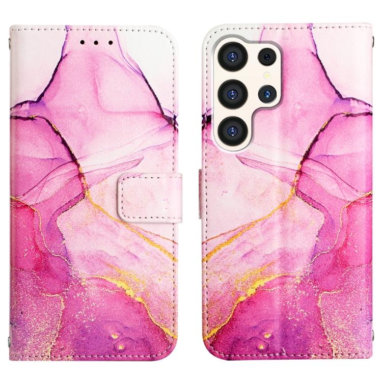 For Samsung Galaxy S24 Ultra 5G PT003 Marble Pattern Flip Leather Phone Case(Pink Purple Gold) For Samsung Galaxy S24 Ultra 5G PT003 Marble Pattern Flip Leather Phone Case(Pink Purple Gold)