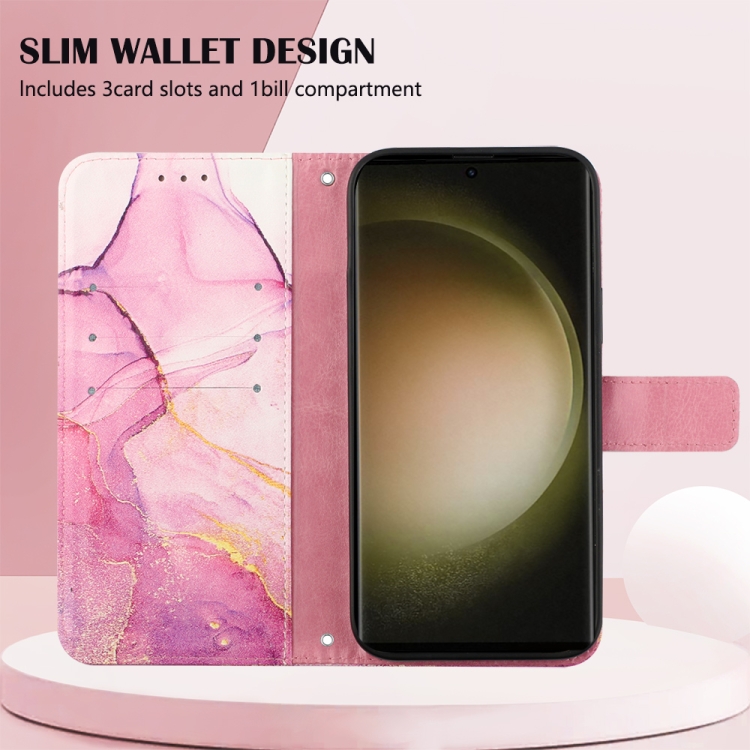 For Samsung Galaxy S24 Ultra 5G PT003 Marble Pattern Flip Leather Phone Case(Pink Purple Gold) For Samsung Galaxy S24 Ultra 5G PT003 Marble Pattern Flip Leather Phone Case(Pink Purple Gold)