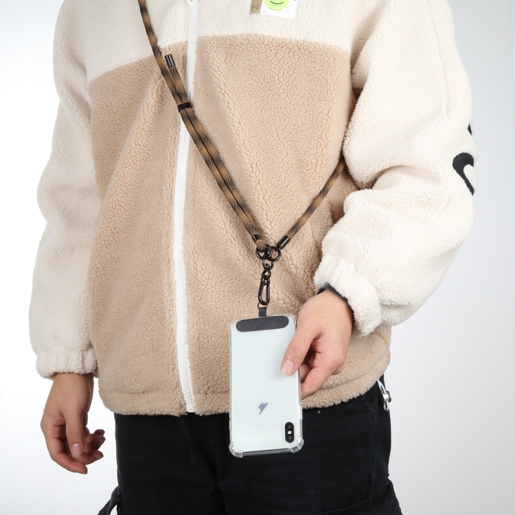 7mm Adjustable Crossbody Mobile Phone Anti-Lost Lanyard with Clip, Length: 75-150cm(Water Pattern Blue Black)