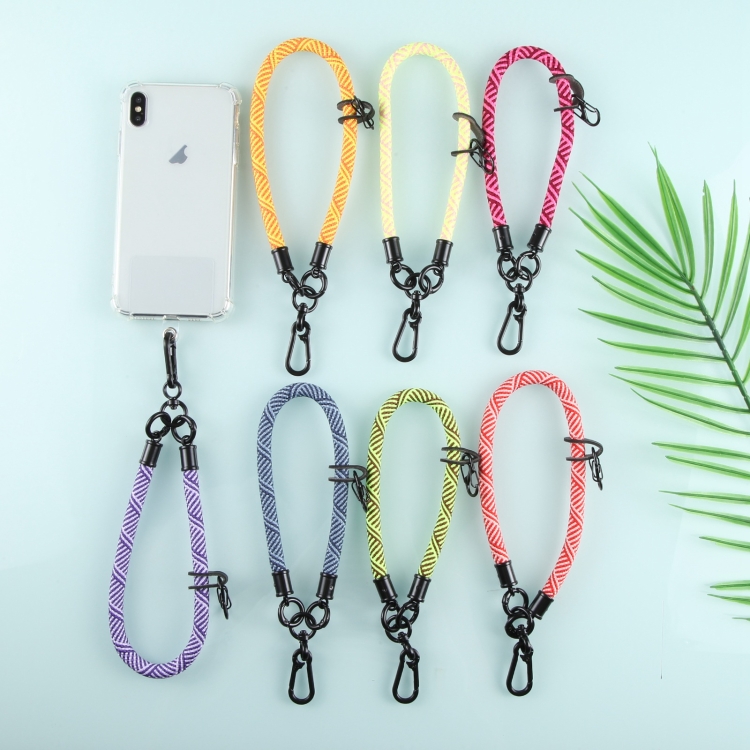 Universal Phone Diagonal Pattern Short Wrist Lanyard(Purple)
