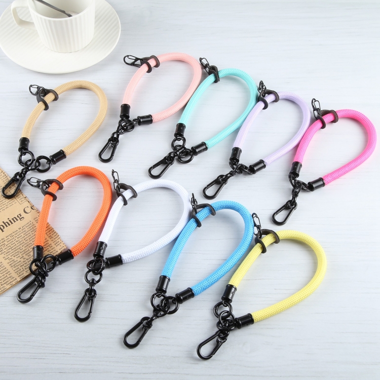 Universal Mobile Phone Solid Color Short Wrist Lanyard(Blue)