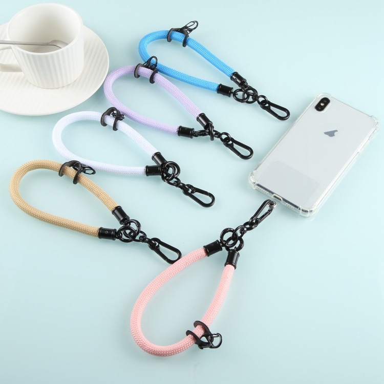 Universal Mobile Phone Solid Color Short Wrist Lanyard(Blue)