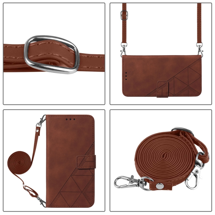 For Samsung Galaxy S24 FE 5G Crossbody 3D Embossed Flip Leather Phone Case(Brown) For Samsung Galaxy S24 FE 5G Crossbody 3D Embossed Flip Leather Phone Case(Brown)