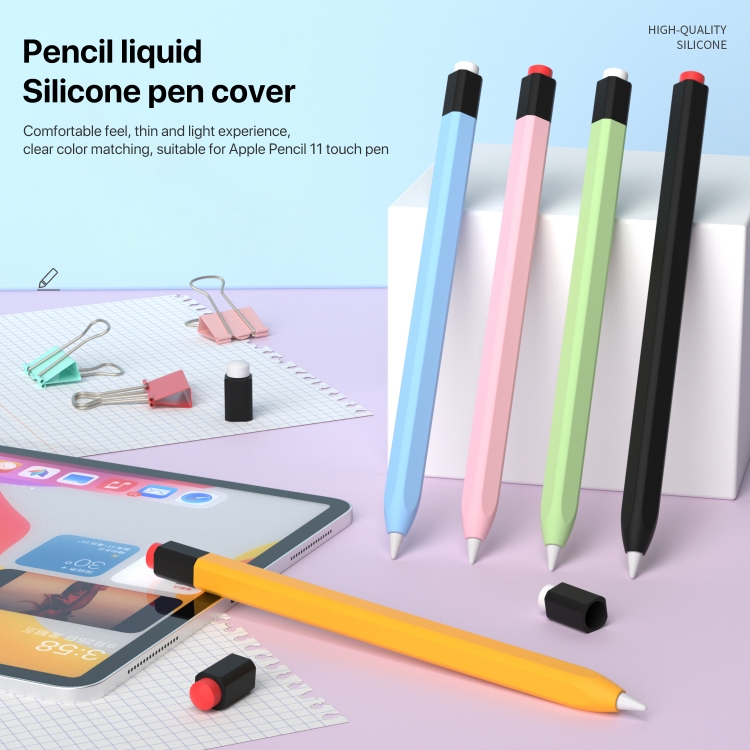 Para Apple Pencil 1 Estuche para lápiz óptico de silicona líquida (verde menta) - B2
