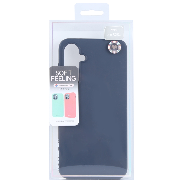 For Samsung Galaxy S23 FE 5G GOOSPERY SOFT FEELING Liquid TPU Soft Phone Case(Dark Blue)