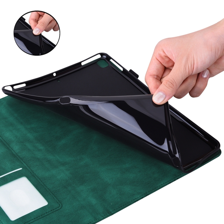 For Samsung Galaxy Tab S9 FE+ / S9+ / S8+ Big Butterfly Embossed Leather Tablet Case(Green)