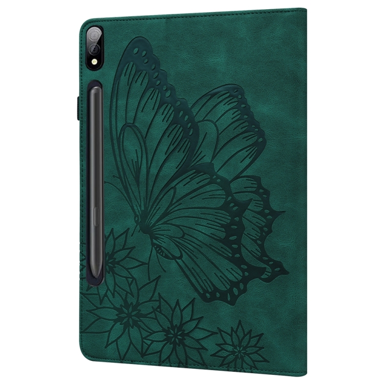 For Samsung Galaxy Tab S9 Ultra / S8 Ultra Big Butterfly Embossed Leather Tablet Case(Green) For Samsung Galaxy Tab S9 Ultra / S8 Ultra Big Butterfly Embossed Leather Tablet Case(Green)