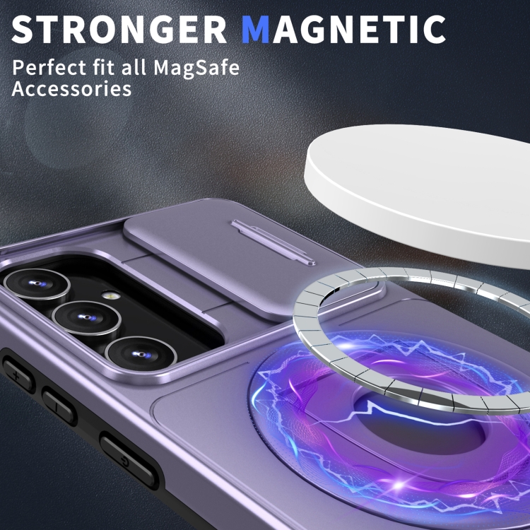 For Samsung Galaxy S22+ 5G Camshield MagSafe Ring Holder Armor Phone Case(Puple) For Samsung Galaxy S22+ 5G Camshield MagSafe Ring Holder Armor Phone Case(Puple)