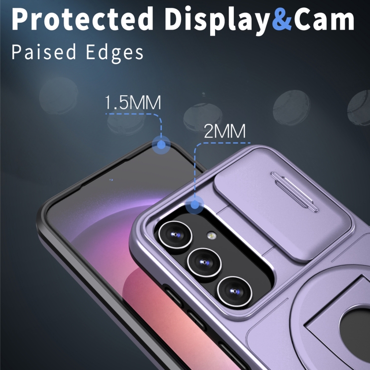 For Samsung Galaxy S22+ 5G Camshield MagSafe Ring Holder Armor Phone Case(Puple) For Samsung Galaxy S22+ 5G Camshield MagSafe Ring Holder Armor Phone Case(Puple)