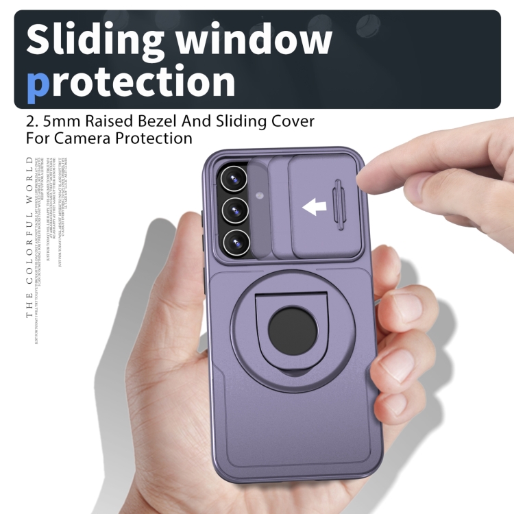 For Samsung Galaxy S22+ 5G Camshield MagSafe Ring Holder Armor Phone Case(Puple) For Samsung Galaxy S22+ 5G Camshield MagSafe Ring Holder Armor Phone Case(Puple)