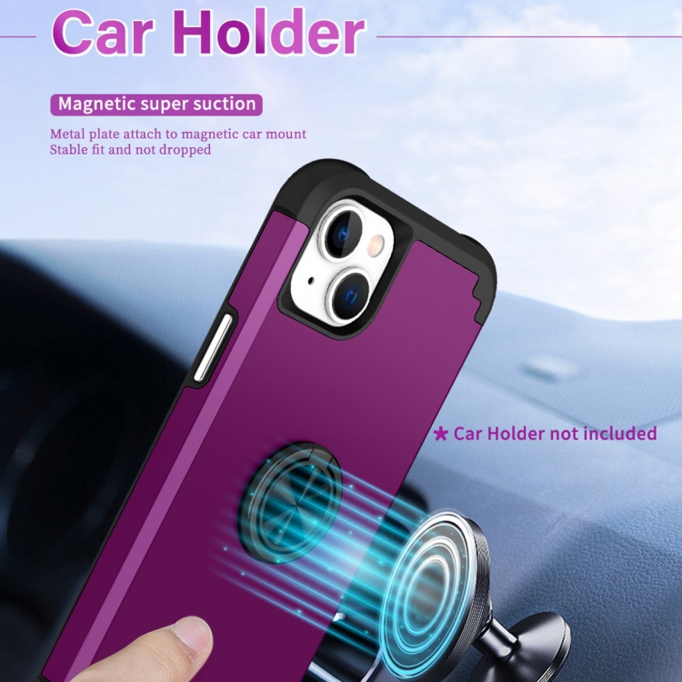 For iPhone 15 Plus L2 Rotating Ring Holder Magnetic Phone Case(Dark Purple) For iPhone 15 Plus L2 Rotating Ring Holder Magnetic Phone Case(Dark Purple)