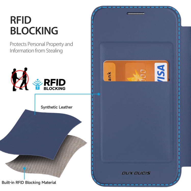 For Samsung Galaxy S24+ 5G DUX DUCIS Skin X Pro Series Magsafe Ring Holder Leather Phone Case(Blue)