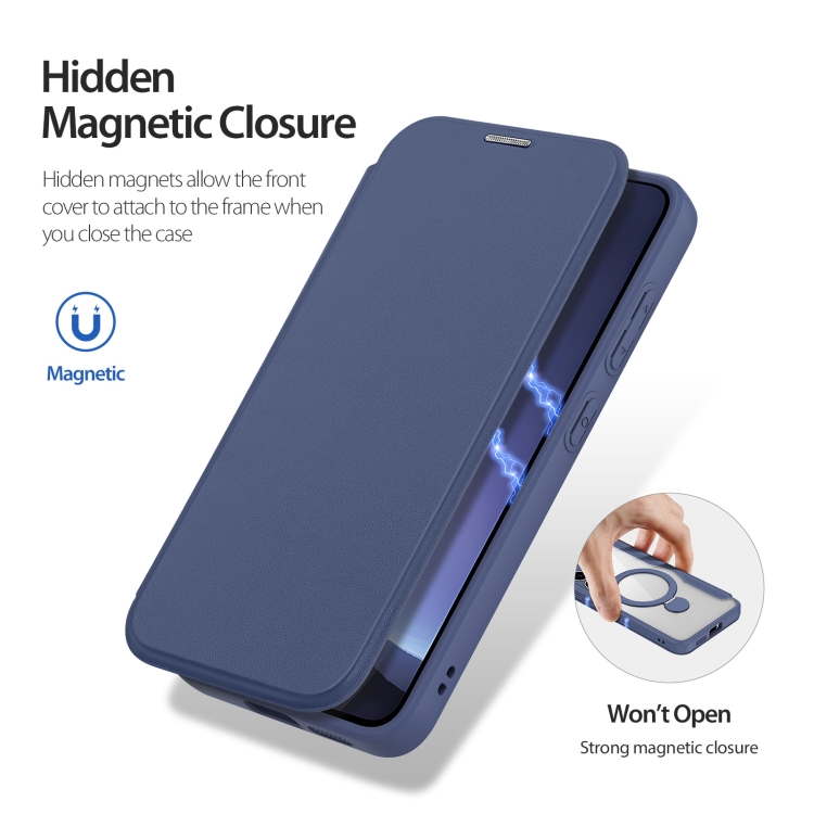 For Samsung Galaxy S25+ 5G DUX DUCIS Skin X Pro Series Magsafe Ring Holder Leather Phone Case(Blue) For Samsung Galaxy S25+ 5G DUX DUCIS Skin X Pro Series Magsafe Ring Holder Leather Phone Case(Blue)