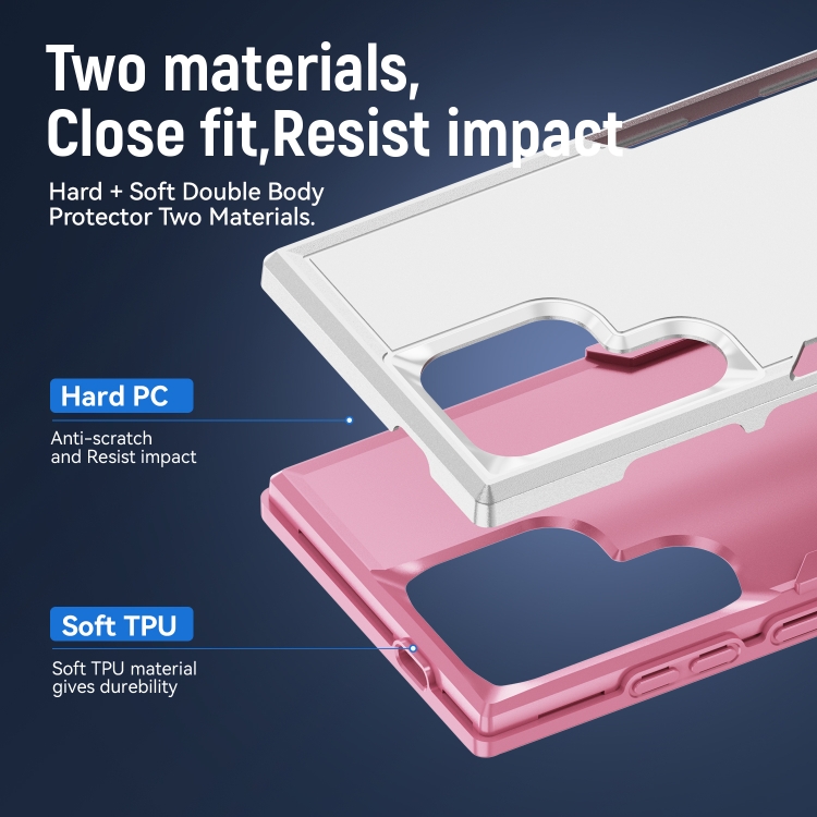 For Samsung Galaxy S24 Ultra 5G Pioneer Armor Heavy Duty PC + TPU Phone Case(White+Pink) For Samsung Galaxy S24 Ultra 5G Pioneer Armor Heavy Duty PC + TPU Phone Case(White+Pink)
