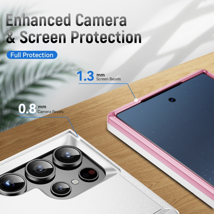 For Samsung Galaxy S24 Ultra 5G Pioneer Armor Heavy Duty PC + TPU Phone Case(White+Pink) For Samsung Galaxy S24 Ultra 5G Pioneer Armor Heavy Duty PC + TPU Phone Case(White+Pink)