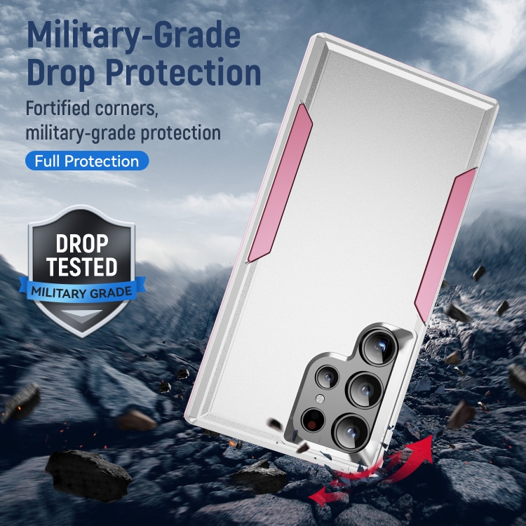 For Samsung Galaxy S24 Ultra 5G Pioneer Armor Heavy Duty PC + TPU Phone Case(White+Pink) For Samsung Galaxy S24 Ultra 5G Pioneer Armor Heavy Duty PC + TPU Phone Case(White+Pink)