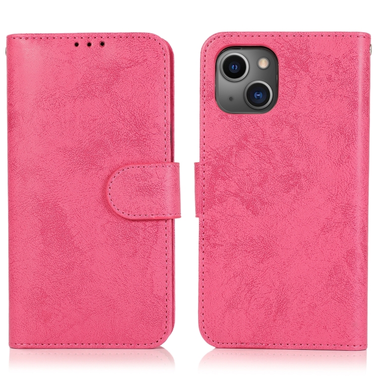 For iPhone 15 2 in 1 Detachable Phone Leather Case(Pink) For iPhone 15 2 in 1 Detachable Phone Leather Case(Pink)