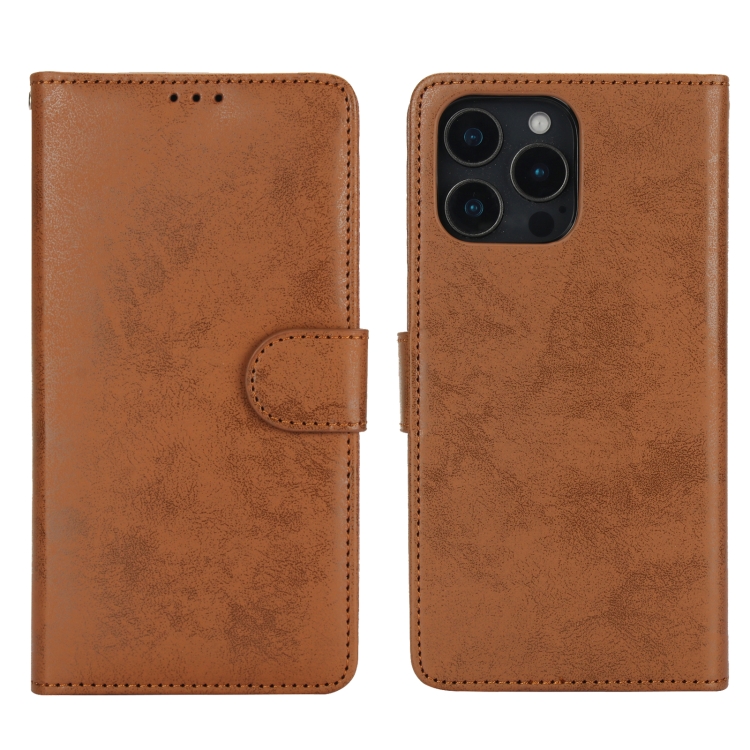 For iPhone 16 Pro 2 in 1 Detachable Phone Leather Case(Brown) For iPhone 16 Pro 2 in 1 Detachable Phone Leather Case(Brown)