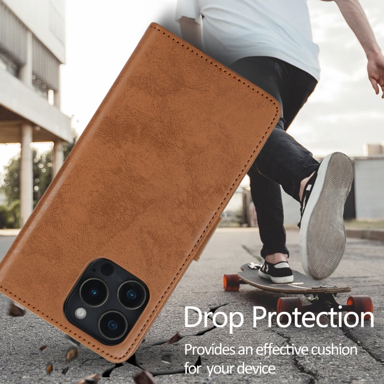 For iPhone 16 Pro 2 in 1 Detachable Phone Leather Case(Brown) For iPhone 16 Pro 2 in 1 Detachable Phone Leather Case(Brown)