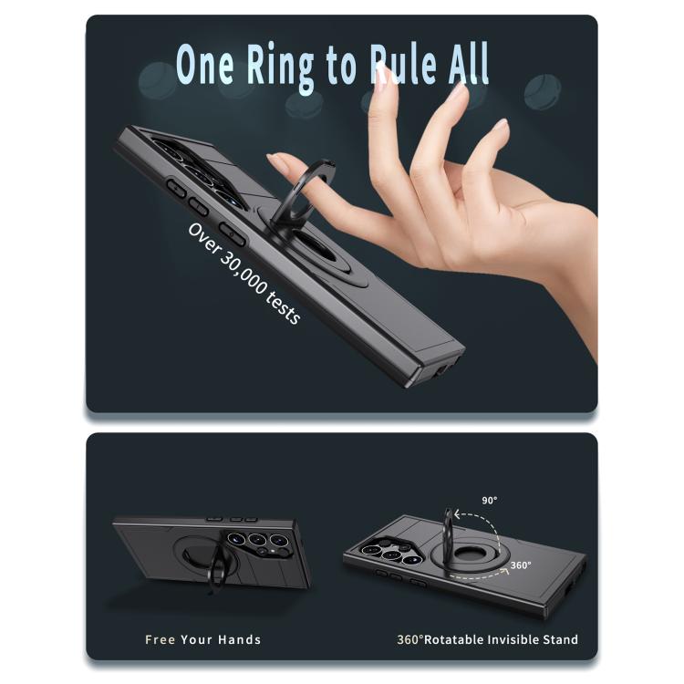 For Samsung Galaxy S24 Ultra 5G MagSafe Ring Holder Armor Phone Case(Black) For Samsung Galaxy S24 Ultra 5G MagSafe Ring Holder Armor Phone Case(Black)