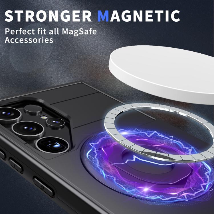 For Samsung Galaxy S24 Ultra 5G MagSafe Ring Holder Armor Phone Case(Black) For Samsung Galaxy S24 Ultra 5G MagSafe Ring Holder Armor Phone Case(Black)