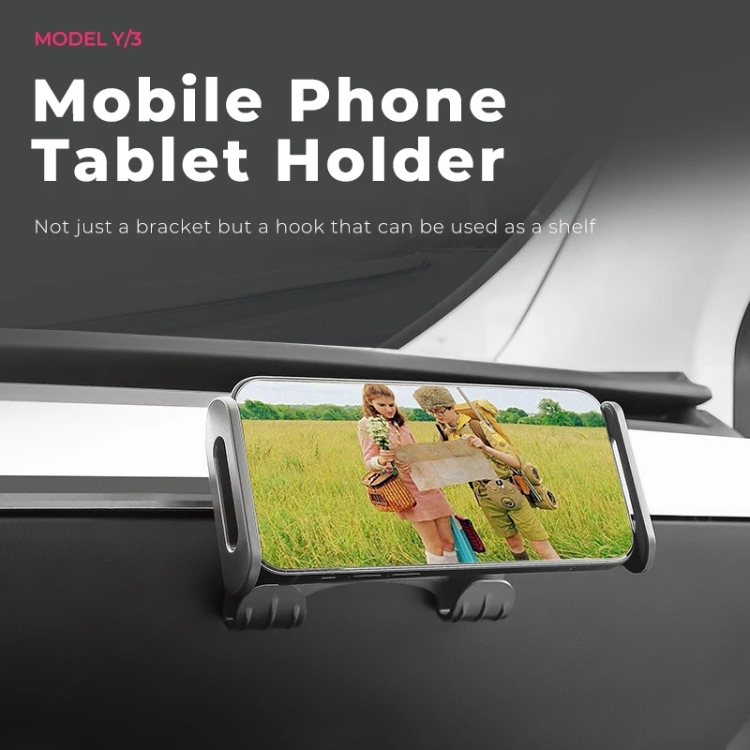 For Tesla Model 3 / Y Car Rear Seat Phone Tablet Holder, Style:Base + Phone  Bracket