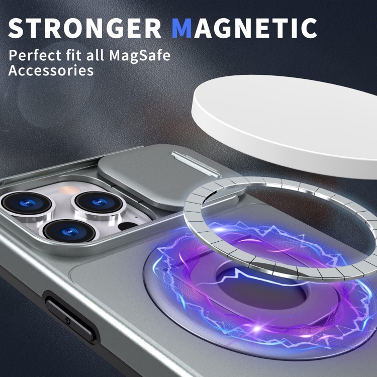For iPhone 15 Plus Camshield MagSafe Ring Holder Armor Phone Case(Titanium Grey) For iPhone 15 Plus Camshield MagSafe Ring Holder Armor Phone Case(Titanium Grey)
