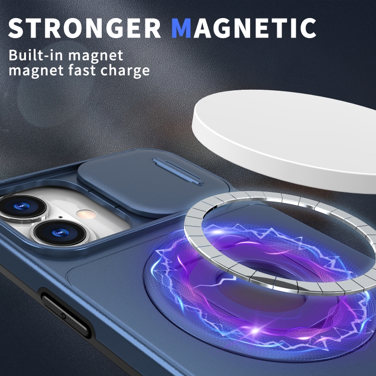 For iPhone 16 Camshield MagSafe Ring Holder Armor Phone Case(Blue) For iPhone 16 Camshield MagSafe Ring Holder Armor Phone Case(Blue)