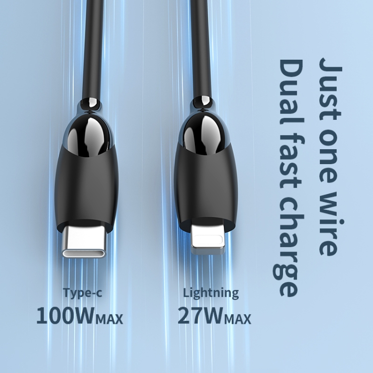 1.2m 100W USB-C / Type-C to USB-C / Type-C + 8 Pin Fast Charging Data Cable(Black) 1.2m 100W USB-C / Type-C to USB-C / Type-C + 8 Pin Fast Charging Data Cable(Black)