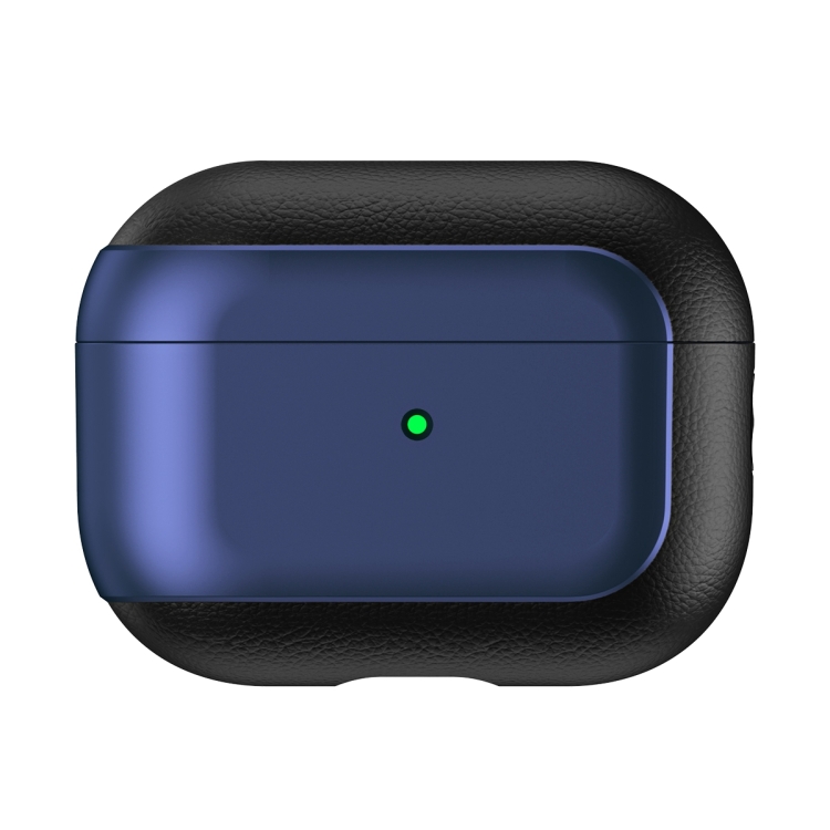 For AirPods Pro 2 Electroplated Leather Texture Wireless Earphones Protective Case(Navy Blue) For AirPods Pro 2 Electroplated Leather Texture Wireless Earphones Protective Case(Navy Blue)
