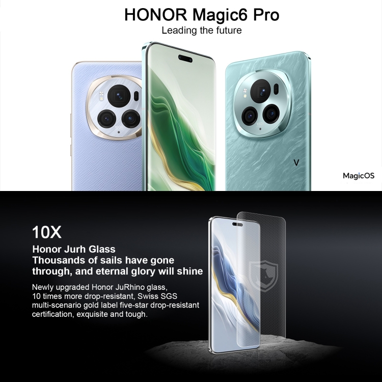 Honor Magic6 Pro, 12GB+256GB, 6.8 inch Magic OS 8.0 Snapdragon 8 Gen 3 Octa Core up to 3.3GHz, Network: 5G, OTG, NFC, Support Google Play(Black) - B1