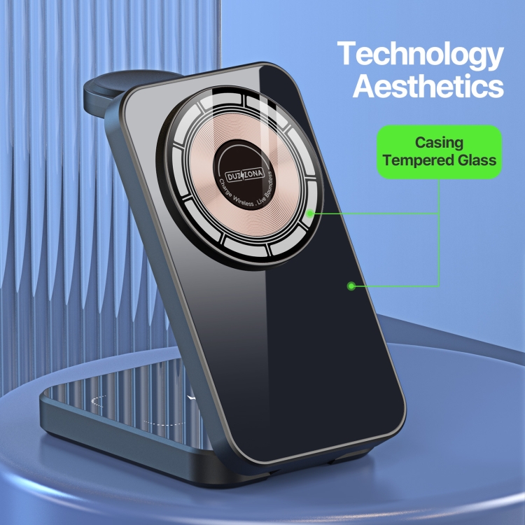 DUZZONA W17 15W 3 in 1 Foldable Magnetic Wireless Charger Stand DUZZONA W17 15W 3 in 1 Foldable Magnetic Wireless Charger Stand