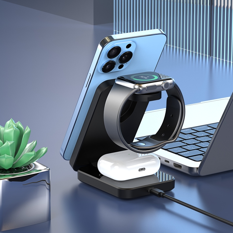 DUZZONA W17 15W 3 in 1 Foldable Magnetic Wireless Charger Stand DUZZONA W17 15W 3 in 1 Foldable Magnetic Wireless Charger Stand