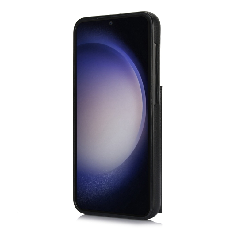 For Samsung Galaxy S23+ 5G YM007 Ring Holder Card Bag Skin Feel Phone Case(Black) For Samsung Galaxy S23+ 5G YM007 Ring Holder Card Bag Skin Feel Phone Case(Black)