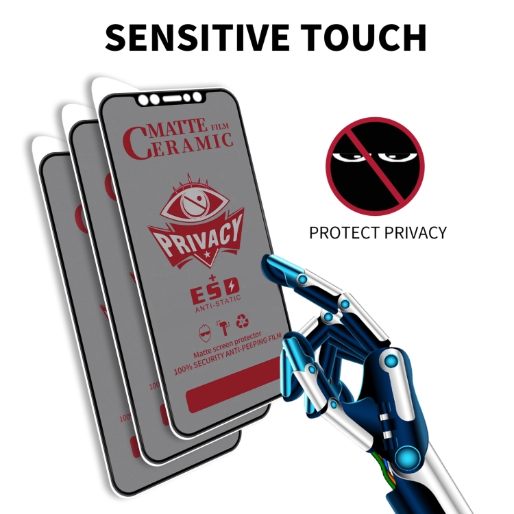 For iPhone 11 / XR 25pcs Full Coverage Frosted Privacy Ceramic Film