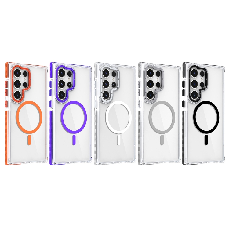 For Samsung Galaxy S24 Ultra 5G Dual-Color Clear Acrylic Hybrid TPU MagSafe Phone Case(Orange) For Samsung Galaxy S24 Ultra 5G Dual-Color Clear Acrylic Hybrid TPU MagSafe Phone Case(Orange)