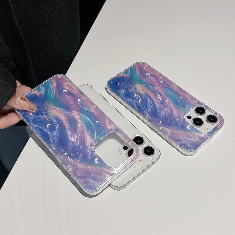 For iPhone 15 Plus Dual-Layer Gradient Dream Starry Acrylic Hybrid TPU Phone Case(Blue Purple) For iPhone 15 Plus Dual-Layer Gradient Dream Starry Acrylic Hybrid TPU Phone Case(Blue Purple)