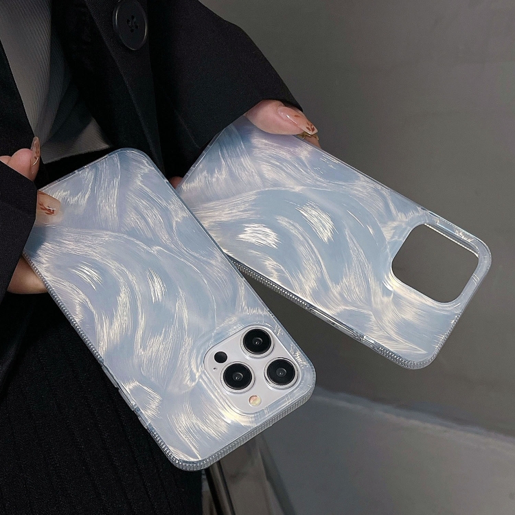 For iPhone 15 Pro Hot Silver Stamp Gradient Feather Acrylic Hybrid TPU Phone Case(Silver) For iPhone 15 Pro Hot Silver Stamp Gradient Feather Acrylic Hybrid TPU Phone Case(Silver)